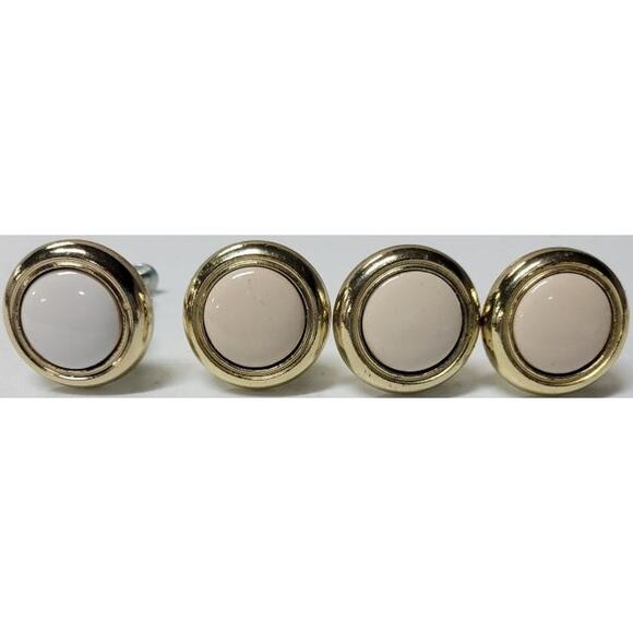 Unbranded Other - ✨ Set of 4 Gold Round Cabinet Knobs w/ Screws VTG Style Brass Look Drawer Pulls